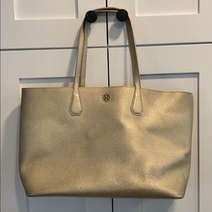 Gold Tory Burch tote